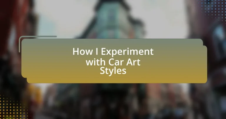 How I Experiment with Car Art Styles