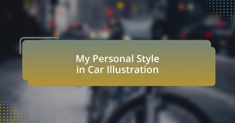 My Personal Style in Car Illustration