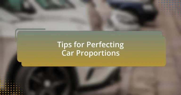Tips for Perfecting Car Proportions