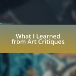 What I Learned from Art Critiques