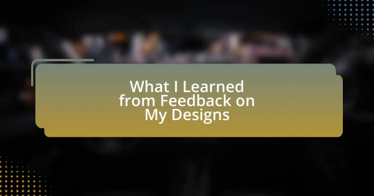 What I Learned from Feedback on My Designs